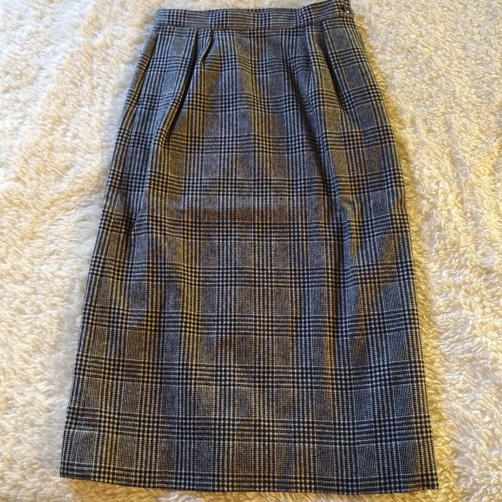 Pendleton Black and Gray Plaid Skirt